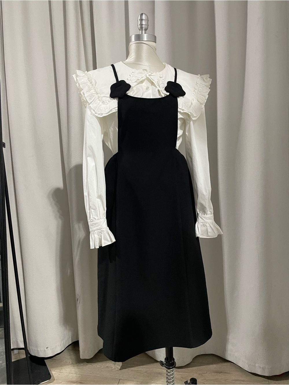 LEDIN Black Pinafore Dress